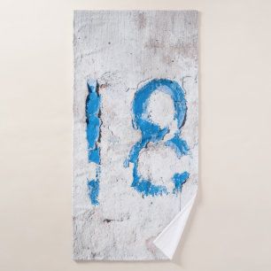 18 Text an der Wand Badehandtuch