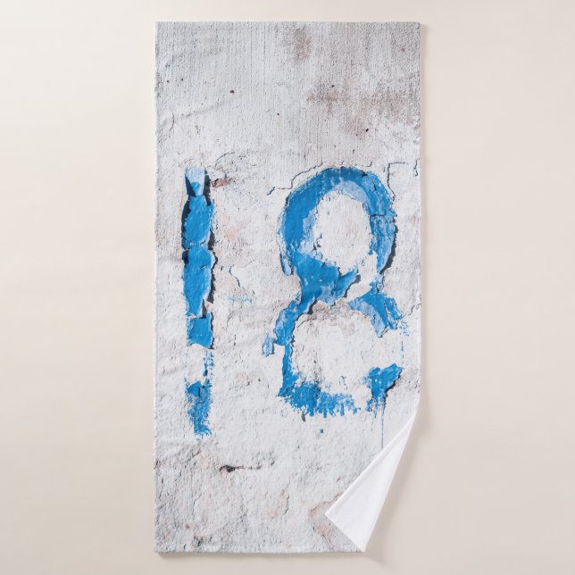 18 Text an der Wand Badehandtuch (Badehandtuch)