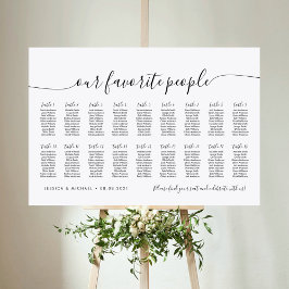 18 Tisch Elegant unsere Lieblings-Sitzkarte Poster