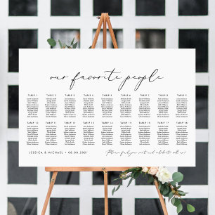 18 Tische Unser Lieblings-Leute Sitzplan Plan Poster
