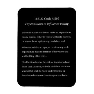 18 US Code 597 Ausgaben zur Beeinflussung der Wahl Magnet