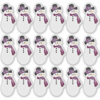 18 Whimsical Snowman Aufkleber