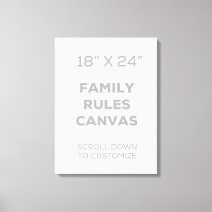 18" x 24" Familienregeln Leinwand