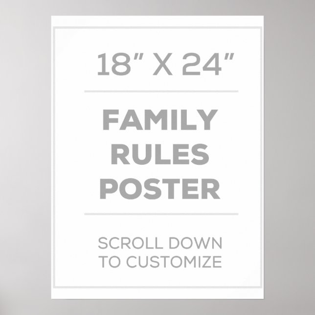 18" x 24" Familienreglerplakat Poster (Vorne)