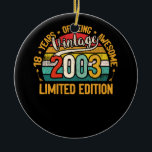 18 Year Old Gifts Vintage 2003 18th Birthday Keramik Ornament<br><div class="desc">18 Year Old Gifts Vintage 2003 18th Birthday</div>