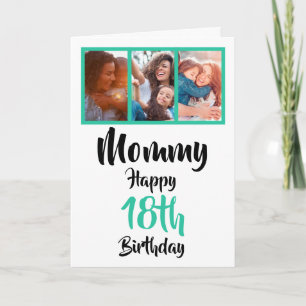18e anniversaire heureux maman photo collage carte