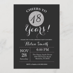 18e anniversaire Invitation Parties scintillant no