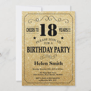 18e anniversaire Invitation Parties scintillant no
