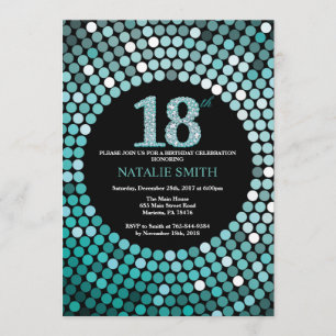 18e anniversaire Invitation Parties scintillant no