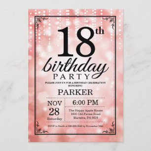 18e anniversaire Invitation Parties scintillant ro