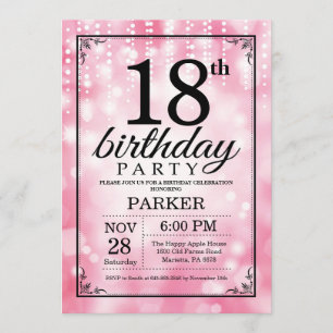 18e anniversaire Invitation Parties scintillant ro
