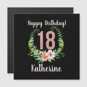 18e anniversaire Parties scintillant rose Carte de