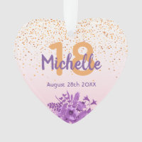 18e anniversaire rose d'or confetti fleurs pourpre