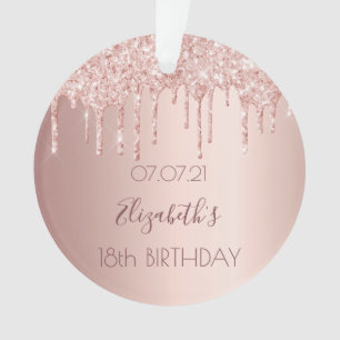18e anniversaire rose gouttes rose rousse