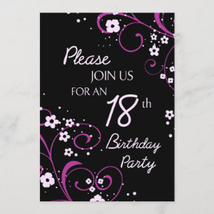 18ème carte d'invitation de fête d'anniversaire de