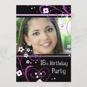 18ème Carte d'invitation de photo de fête