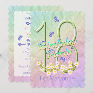 18ème Invitation de jardin de papillon de fête