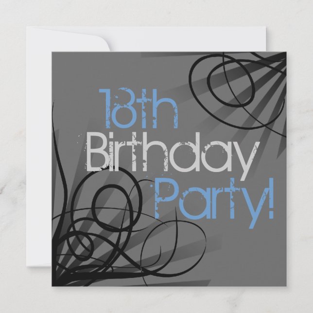 18ème Invitations de fête d'anniversaire (Devant)