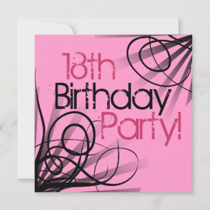 18ème Invitations de fête d'anniversaire