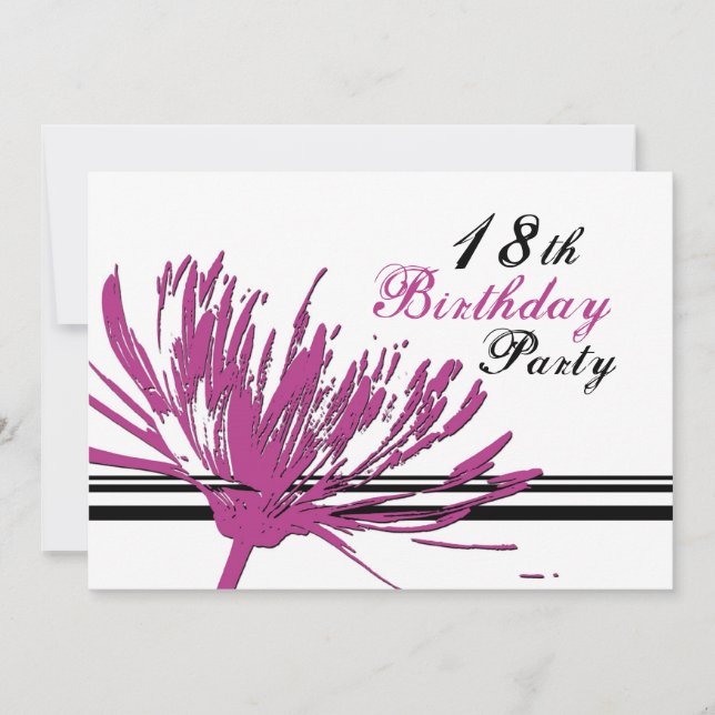 18èmes cartes d'invitation de fête d'anniversaire (Devant)