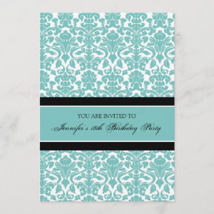 18èmes invitations de fête d'anniversaire de