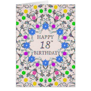 18th Birthday Abstract Flowers