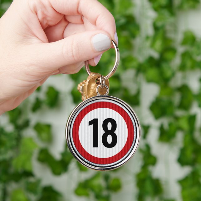18th Birthday ANY AGE Speed Limit Sign Schlüsselanhänger (Hand)