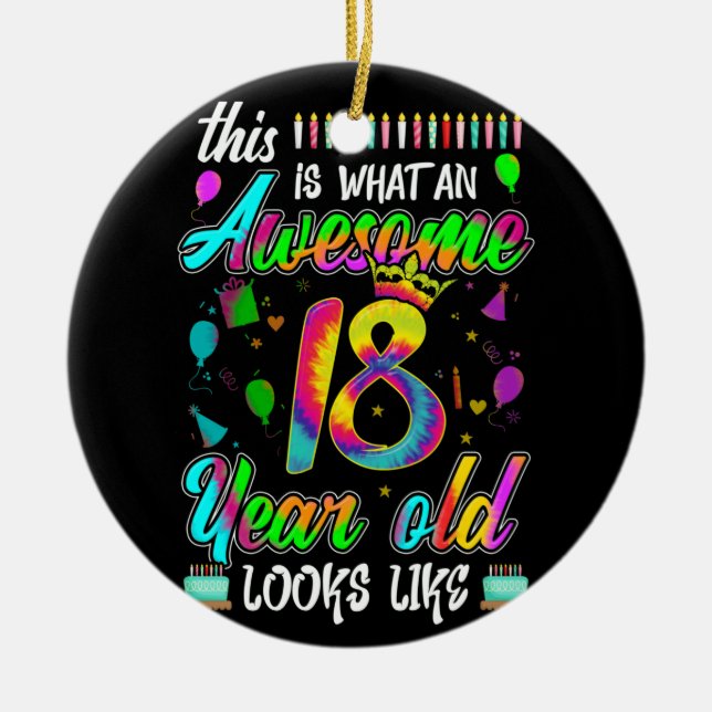 18th Birthday Awesome 18 Year Old Looks Like Keramik Ornament (Vorne)