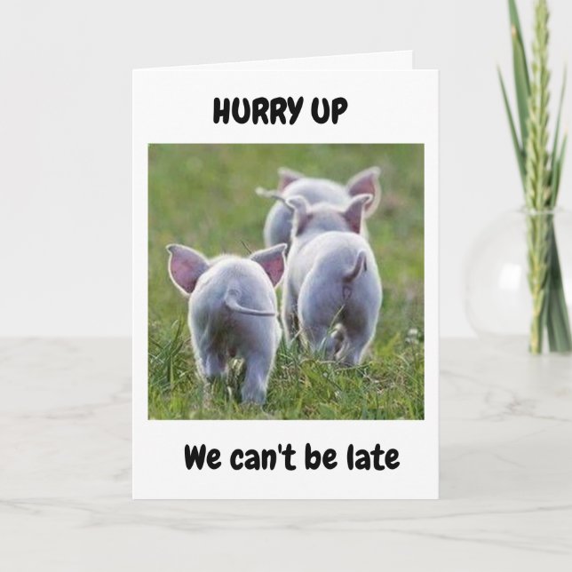 **18th BIRTHDAY** FROM RUNAWAY FUN LOVING PIGS Karte (Vorderseite)