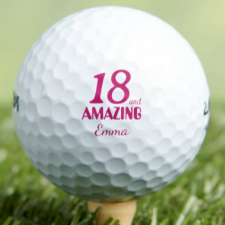 18th Birthday Gift for Her - 18 and Amazing Golfball