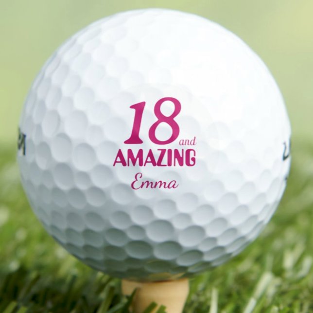 18th Birthday Gift for Her - 18 and Amazing Golfball (Von Creator hochgeladen)