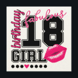 18th birthday girl Einladungs Karten, pink Kiss Einladung<br><div class="desc">18th birthday girl Einladungs Karten,  pink Kiss College Style Nummer. Süßes Geschenk für 18 Jahre alte Mädchen.</div>
