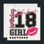 18th birthday girl Einladungs Karten, pink Kiss Einladung<br><div class="desc">18th birthday girl Einladungs Karten,  pink Kiss College Style Nummer. Süßes Geschenk für 18 Jahre alte Mädchen.</div>