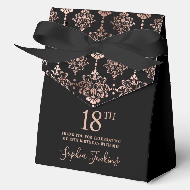 18th Birthday Rose Gold Elegant Thank You  Geschenkschachtel (Vorderseite)