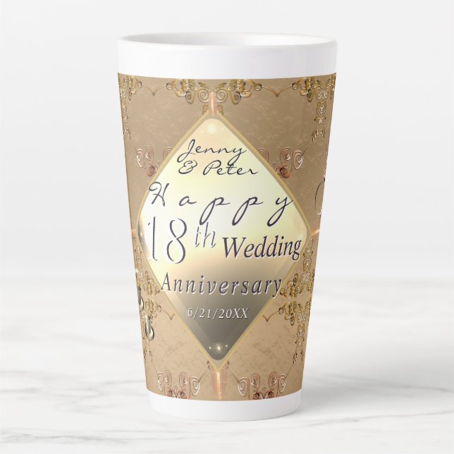 18th Cat's Eye Wedding Anniversary  Milchtasse (Vorderseite)