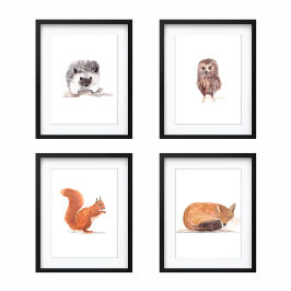 18x24 Set für Niedliche Waldtiere in Wäldern