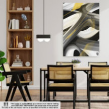 18x24" Trend Abstrakt Art Leinwand Schwarz-weiß Go