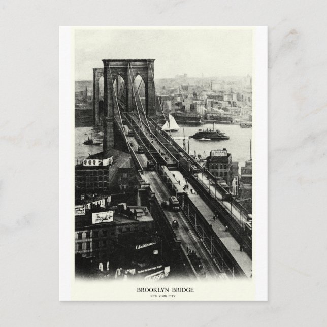 1900 Brooklyn Bridge Postkarte (Vorderseite)