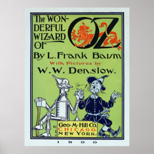 1900 Buchcover des Romans WIZARD of OZ Poster