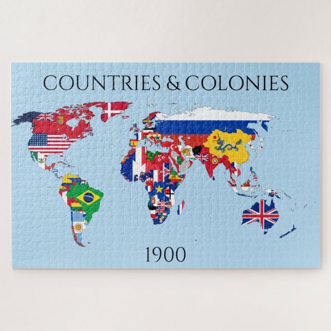 1900 Countries kolonies flags jigsaw puzzle (Horizontal)