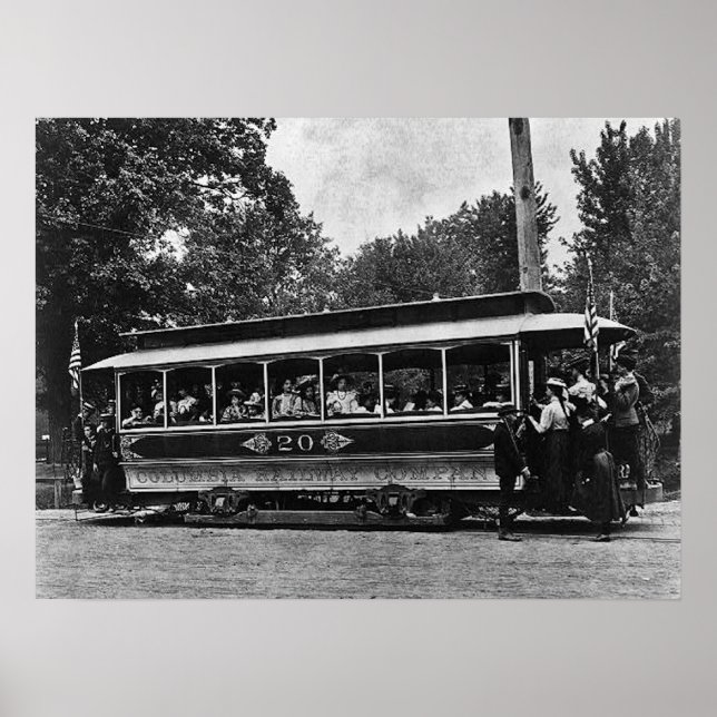 1900 Kolumbien-Eisenbahntrolley-Poster Poster (Vorne)