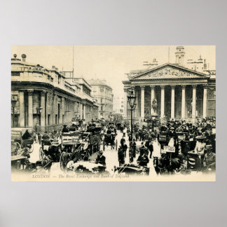 1900 London Royal Exchange und Bank of England Poster