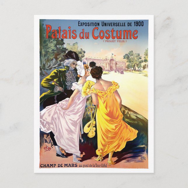 1900 Paris World Expo Frankreich Jahrgang Reise Postkarte (Vorderseite)