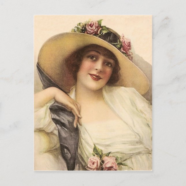 1900’s Vintage Victorian Woman Postkarte (Vorderseite)