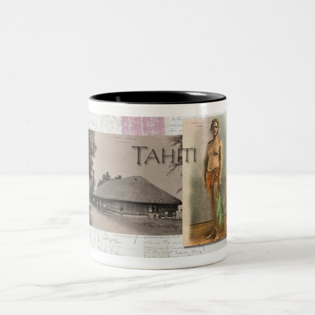 1900 TAHITI POSTCARDS Mug à deux tons (Centre)