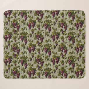 1900 Vintage Trauben Botanisches Design Frucht Sherpadecke