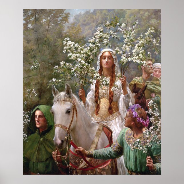 1900 von John Collier, Königin Guineveres Maying Poster (Vorne)