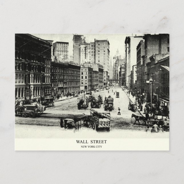 1900 Wall Street Postkarte (Vorderseite)