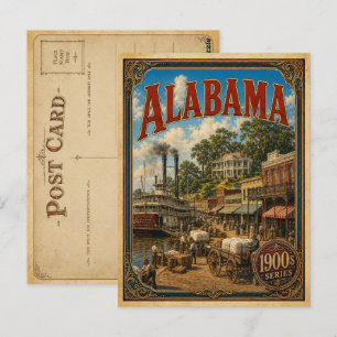 1900er Alabama Postkarte Vintage Staat