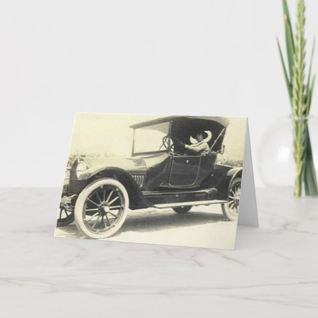 1900er-Frau, die Auto fährt, Grußkarte Karte (Vorderseite)